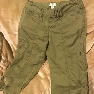 Loft army green cargo capris